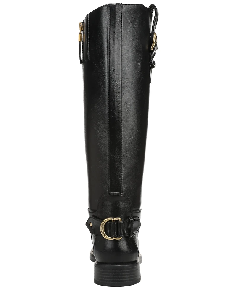 Sam and Libby Women's Statler Zip Tall Wide Calf Block heel Boots
