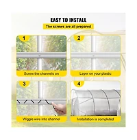 Sugift Spring Wire and U Channel Bundle 6.56 ft 40 Packs Aluminum Alloy Greenhouse Film Lock