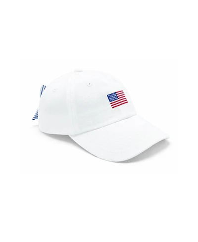 Bits & Bows Girls and Little/Big M/L- S/M American Flag Bow Baseball Hat