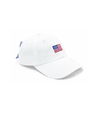 Bits & Bows Girls and Little/Big M/L- S/M American Flag Bow Baseball Hat