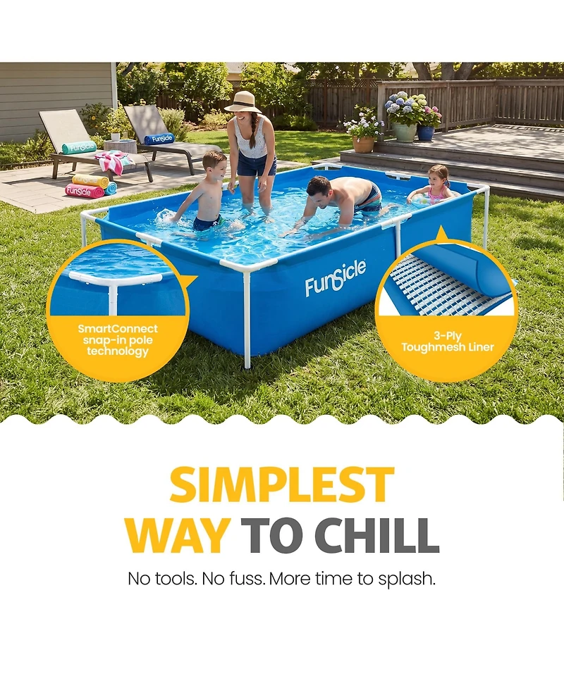 Funsicle 7' x 5' Above Ground Activity Lap Swimming Pool for Family and Kids
