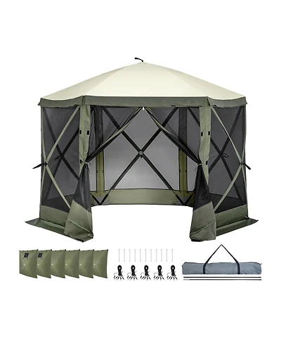 Vevor Pop-up Camping Gazebo Camping Canopy Shelter 6 Sided Sun Shade