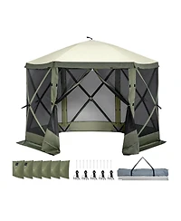 Vevor Pop-up Camping Gazebo Camping Canopy Shelter 6 Sided Sun Shade
