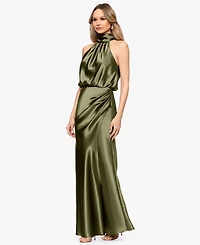 Betsy & Adam Petite Halter Neck Gown