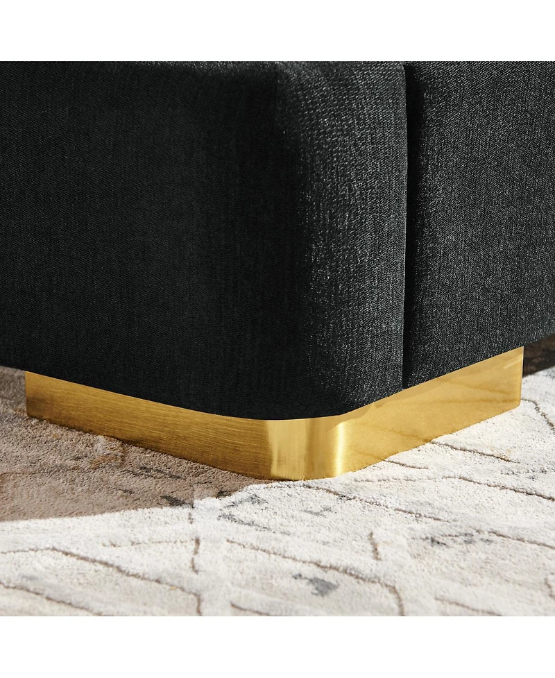 Streamdale Furniture Queen Size Extra Large Chenille Platform Bed with Curved Headboard