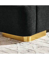 Streamdale Furniture Queen Size Extra Large Chenille Platform Bed with Curved Headboard