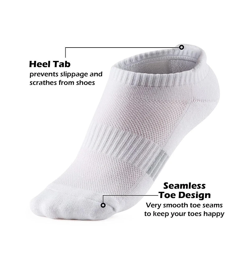 Gallery Seven Women's Ankle Socks 5-Pairs Cushioned and Breathable for Running and Casual Wear