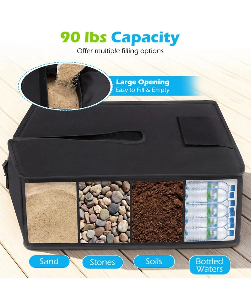 Sugift 90 Lbs Sand-Fillable Umbrella Base Weight