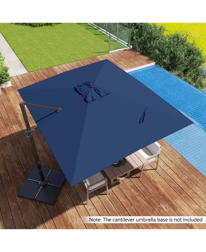 Sugift 11 x 9 Feet Cantilever Patio Umbrella with 360 Rotation and Easy Tilt Adjustment