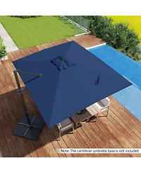Sugift 11 x 9 Feet Cantilever Patio Umbrella with 360 Rotation and Easy Tilt Adjustment