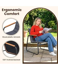 Yiortwo 3 Piece Outdoor Conversation Set with Cushioned Chairs and Glass Side Table