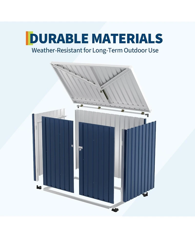 gaomon Spacious Weather-Double Front Doors and Top Opening - Secure and Durable Waste Bin Enclosure