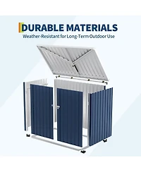 gaomon Spacious Weather-Double Front Doors and Top Opening - Secure and Durable Waste Bin Enclosure
