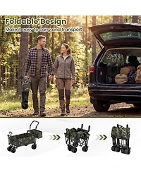 Sugift Collapsible Wagon with Removable Canopy and Detachable Storage Bag