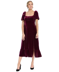 London Times Petite Square Neck Midi Dress