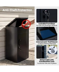 Gouun Outdoor Package Delivery Box with Anti-Theft Board and Lockable Front Door