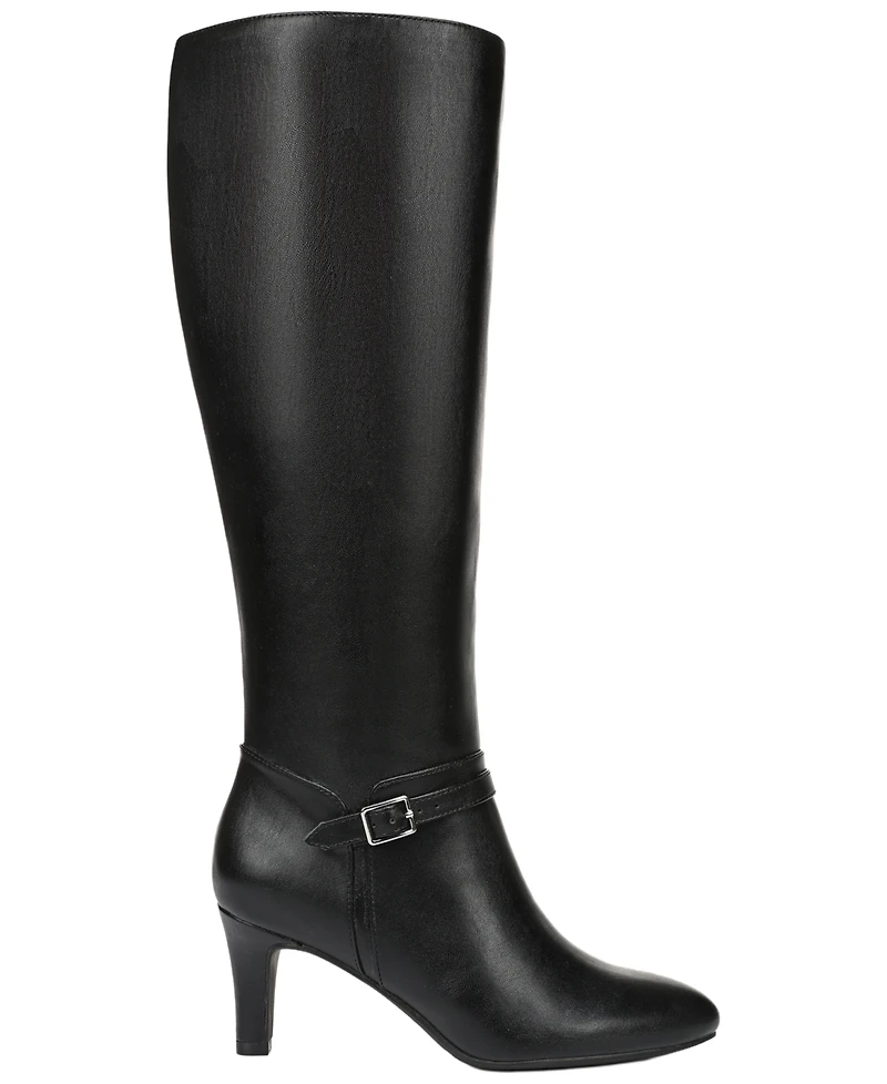 LifeStride Women's Glenore Zip Wide Calf Tall Almond Toe Boots