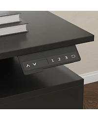 Homsee Electric Standing Desk - Height Adjustable Desk with Fingerprint Lock and Pegboard Tiger Wood Grain Computer Desk for Home Office