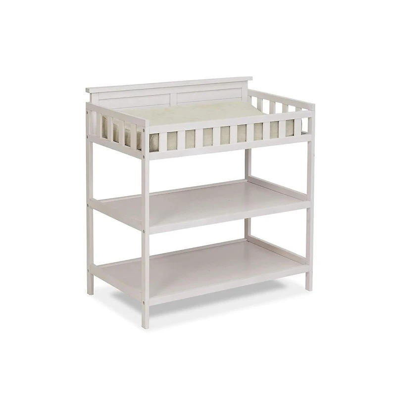 Sorelle Farmhouse Changing Table with Pad and Shelves, Weathered