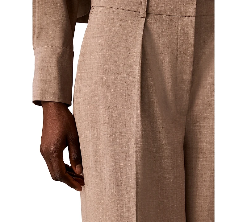 Calvin Klein Petite High-Rise Wide-Leg Pants