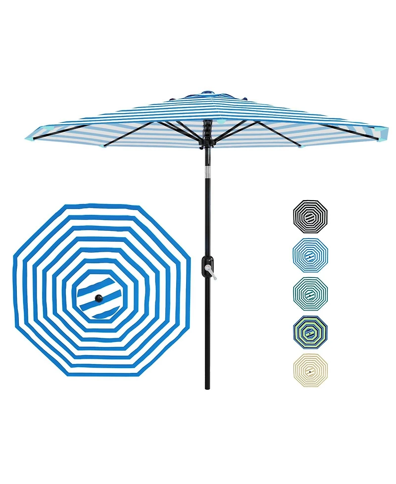 gaomon Durable 9Feet Outdoor Patio Umbrella with 8 Sturdy Ribs, Crank Lift and Push Button Tilt, Waterproof Market Parasol for Garden, Yard