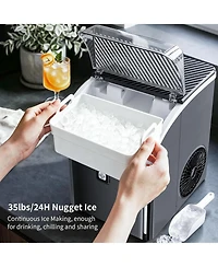 Cowsar Nugget Ice Maker, 33 lbs/Day Pebble Ice, Self-Cleaning