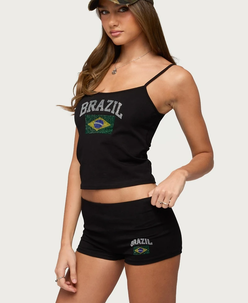 Edikted Women's Brazil Rhinestone Tank Top