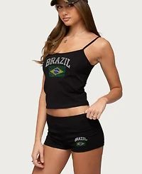 Edikted Women's Brazil Rhinestone Tank Top
