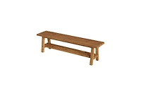 Slickblue 55" Solid Wood Entryway Bench with 2-Tier Shoe Storage