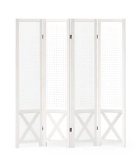 Slickblue 4-Panel Folding Room Divider with Pegboard Design