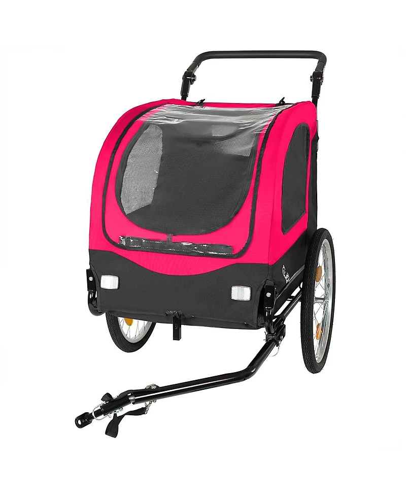 Streamdale Furniture 2-in-1 Foldable Pet Bike Trailer and Stroller for Dogs up to 110lbs