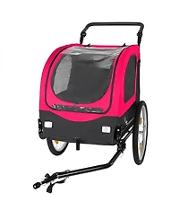 Streamdale Furniture 2-in-1 Foldable Pet Bike Trailer and Stroller for Dogs up to 110lbs
