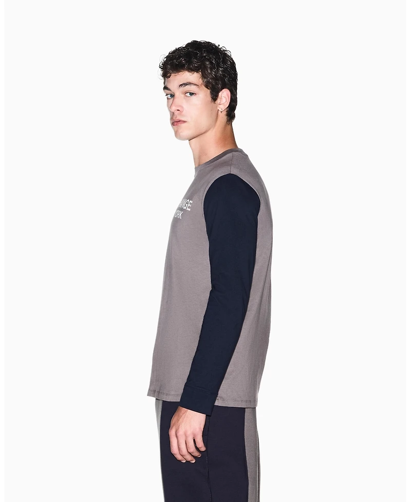 A|X Armani Exchange Men's Color Block Wording T-Shirt