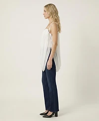 Modenaire Women's Draped Chiffon Sweetheart-Neck Tie-Strap Camisole Top