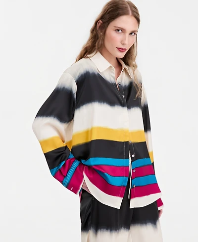Jonathan Cohen X Macy's Women's Satin Stripe Blouse, Exclusive