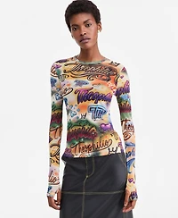 Theophilio X Macy's Women's Sheer-Mesh Long-Sleeve Top, Exclusive