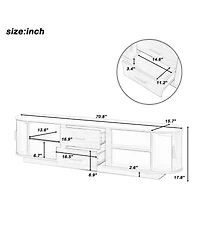Streamdale Furniture Modern Tv Stand with Hidden Storage and Rounded Corners for 65''-70'' TVs