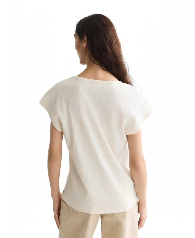 Scotch & Soda Women's Embroidered V-Neck T-Shirt.