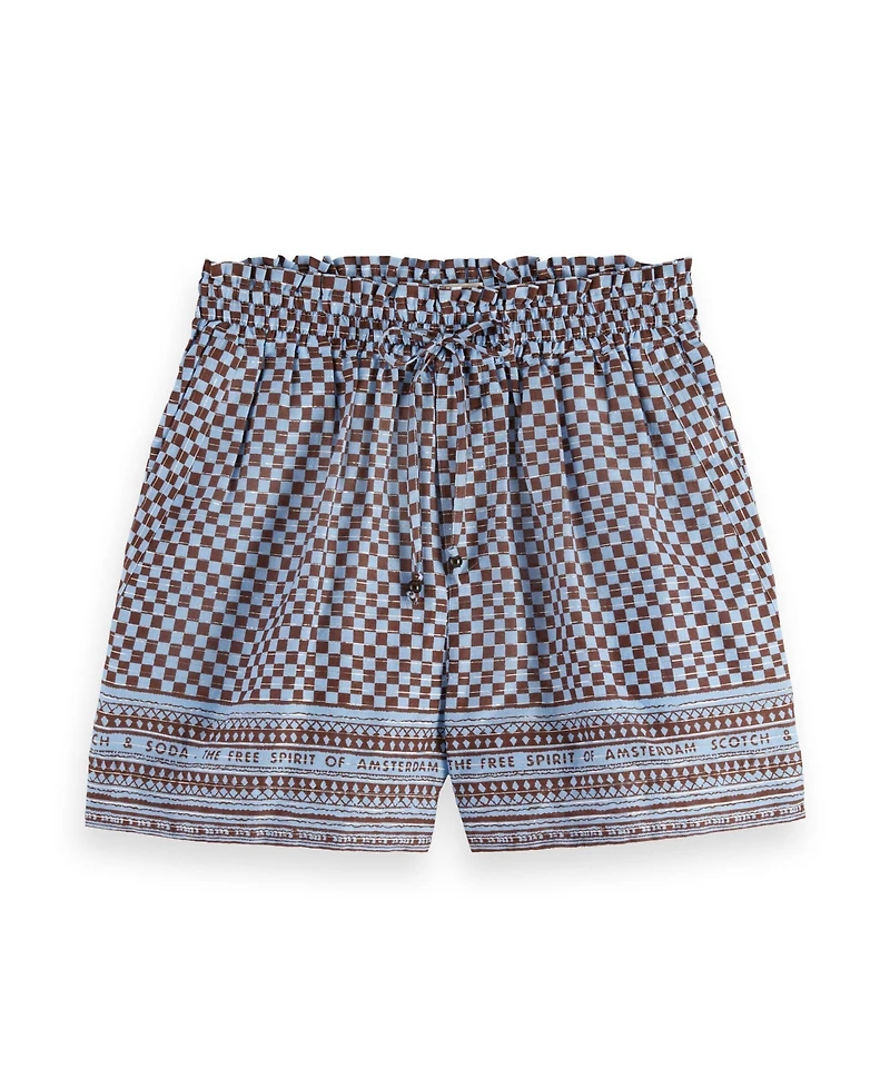 Scotch & Soda Women's High Rise Lurex Stripe Printed Short