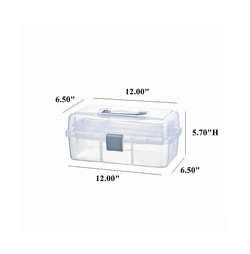 Xdovet 2-Tier Plastic Organizer Box with Handle