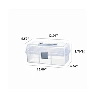 Xdovet 2-Tier Plastic Organizer Box with Handle