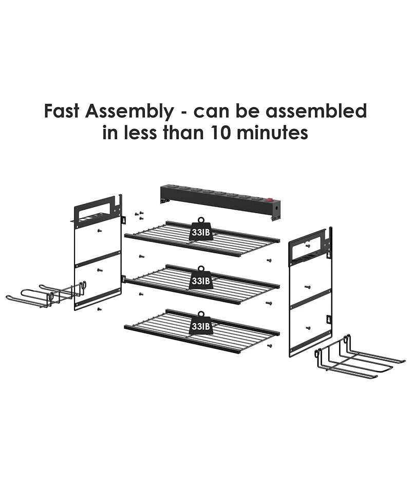 Xdovet Three-tier wall-mounted tool storage rack