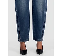 Bar Iii Women's High-Rise Barrel Jeans, Macy's Exclusive