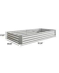 Streamdale Furniture 2Piece 8x4x1ft Metal Raised Rectangle Garden Planter Beds