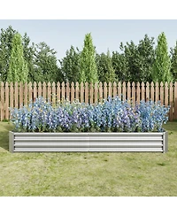 Streamdale Furniture 2Piece 8x4x1ft Metal Raised Rectangle Garden Planter Beds