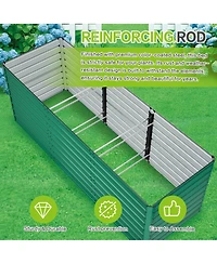 Streamdale Furniture 93.7'' x 31.5'' x 32.3'' Ergonomic Raised Garden Bed Rustproof Metal Planter Box