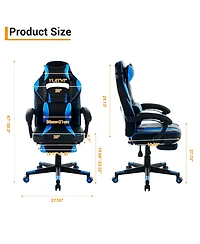 homfan 25.6D x 26.8W x 46.3H in Pu Leather Gaming Chair High Back Ergonomic, Racing Style Computer Desk Chair for Home Office Bedroom