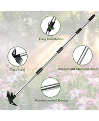 Xdovet Weed Puller Long Handle Manual Weeder Rake Hoe Garden Tool