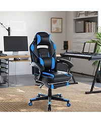 homfan 25.6D x 26.8W x 46.3H in Pu Leather Gaming Chair High Back Ergonomic, Racing Style Computer Desk Chair for Home Office Bedroom