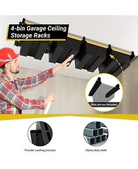 Xdovet Overhead Ceiling Rack 4-Bin Storage System